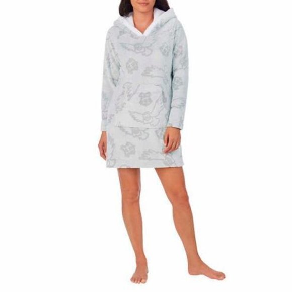 Harry Potter Ladies' Fleece Lounge Hoodie Sherpa Hooded Gray Plus Size 2X